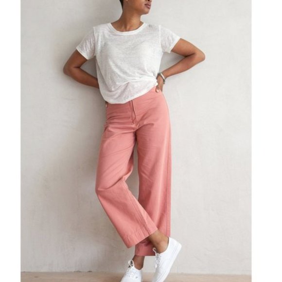 Loft dusty rose Wide leg cropped pants sz12 - Picture 9 of 9